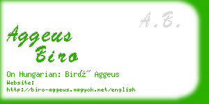 aggeus biro business card